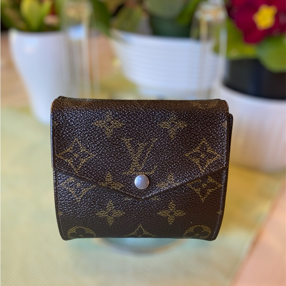 LOUIS VUITTON MONOGRAM CANVAS MONNAIE DOUBLE SNAP WALLET bifold vintage 1989